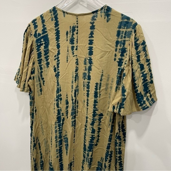 Maurices Ruffle Short Sleeve Kaftan Open Front Throw Small Tie-Dye - Picture 8 of 8